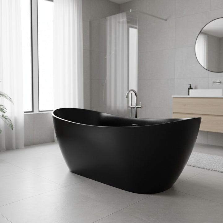 Raven 1700 x 730mm Freestanding Bath - Matt Black