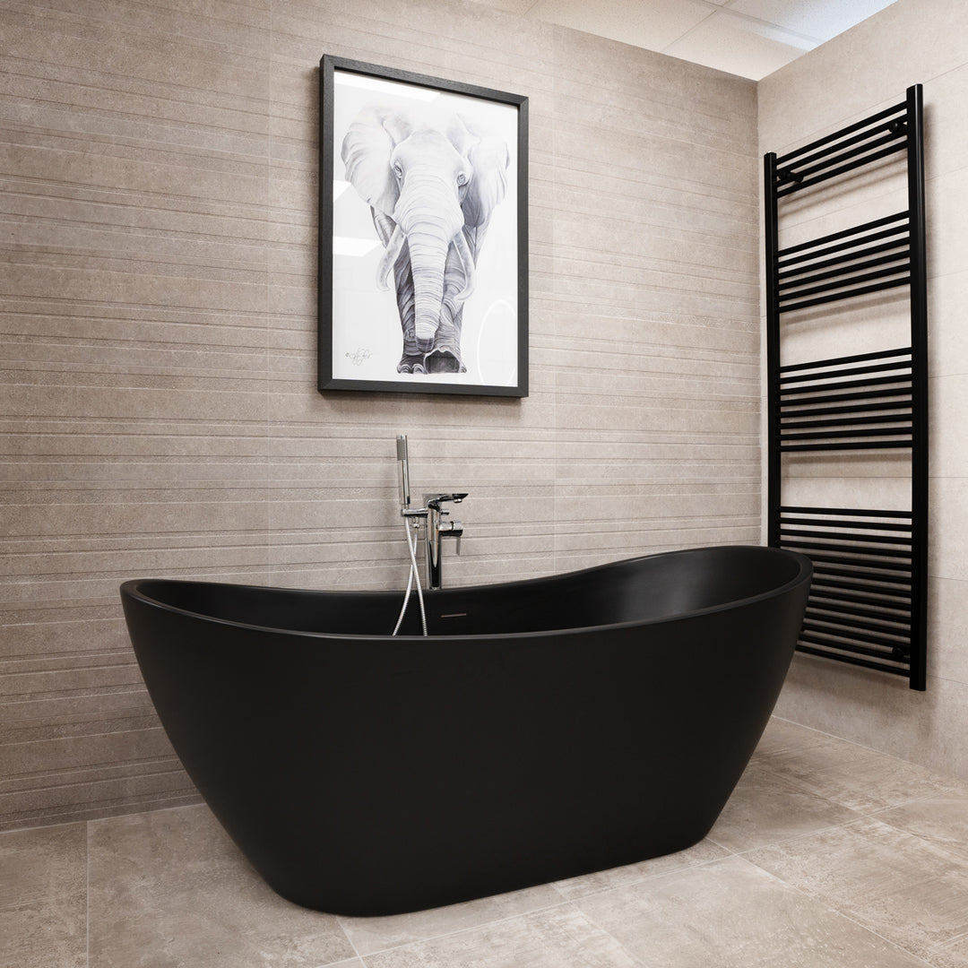 Raven 1700 x 730mm Freestanding Bath - Matt Black