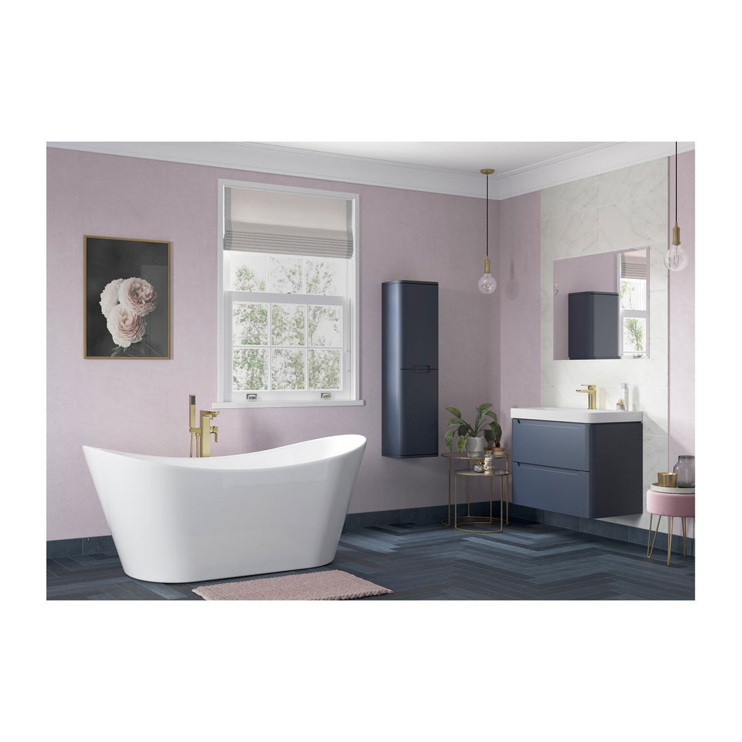 Freedom 605mm 2 Drawer Wall Hung Basin Unit - Matt Indigo