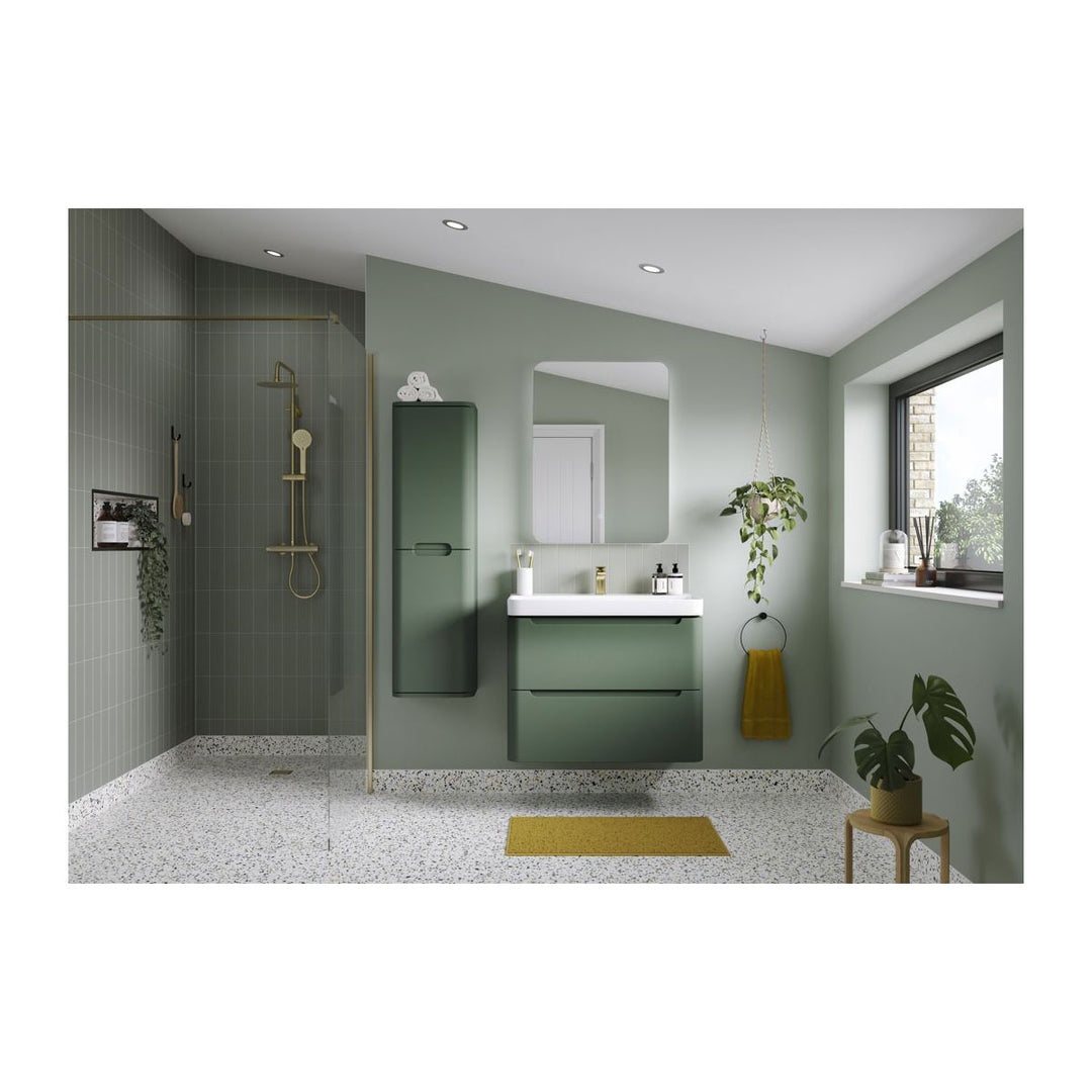 Freedom 805mm 2 Drawer Wall Hung Basin Unit - Matt Sage Green