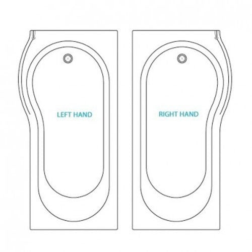 1500mm P-Shaped Shower Bath Right Hand - Zane P by Voda Design