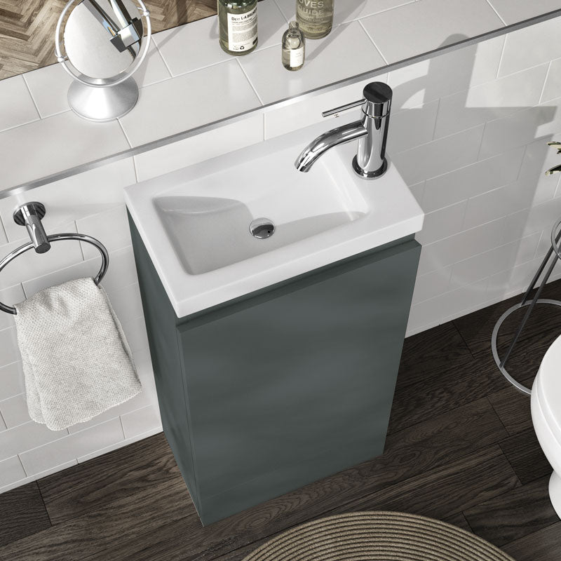Waterproof 400mm Matt Grey Vanity Unit with Basin