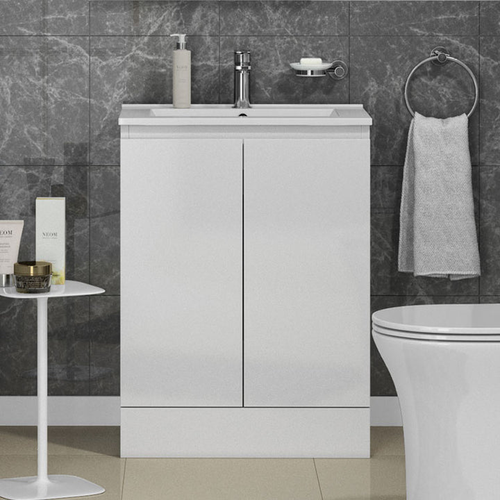 Waterproof  600mm White Vanity Unit with Basin