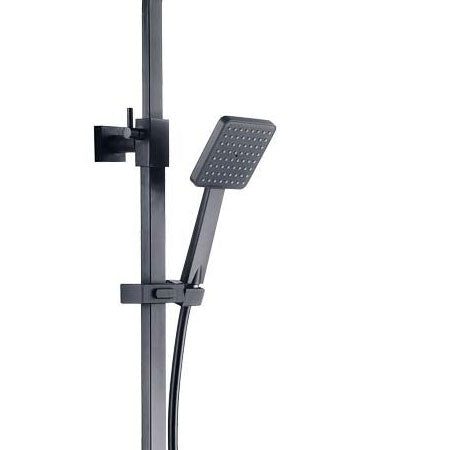 Severn Black Square Exposed Adjustable Thermostatic Shower - By Voda Design