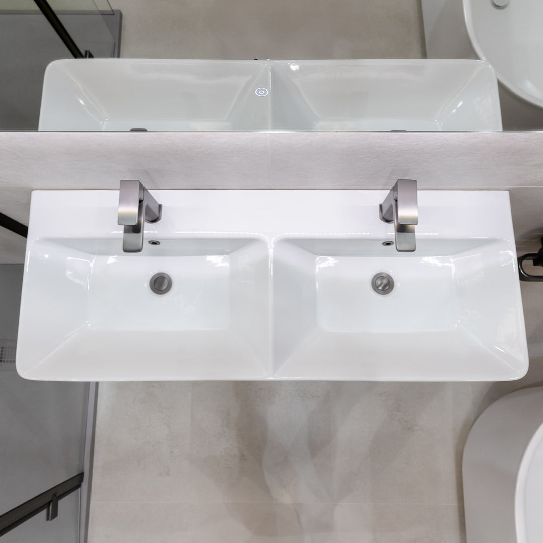 1200mm Fluted Wall Mounted Vanity Unit & Basin - Sand (By Voda Design)