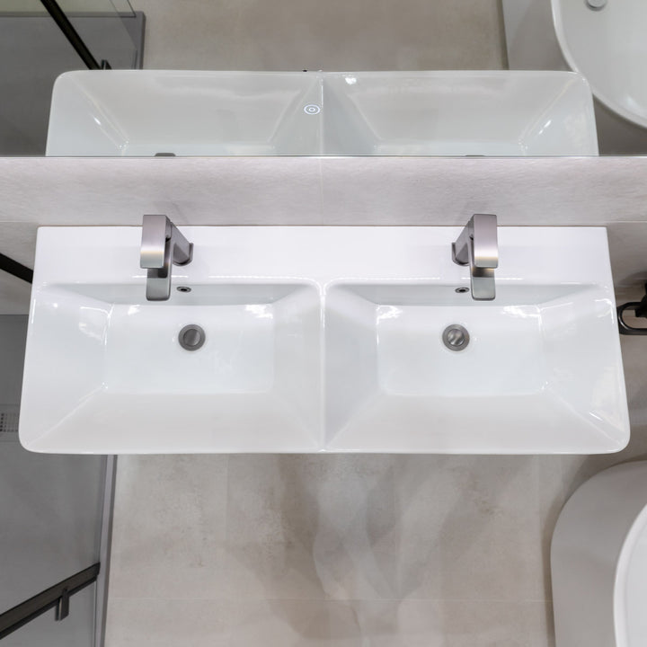1200mm Fluted Wall Mounted Vanity Unit & Basin - Sand (By Voda Design)
