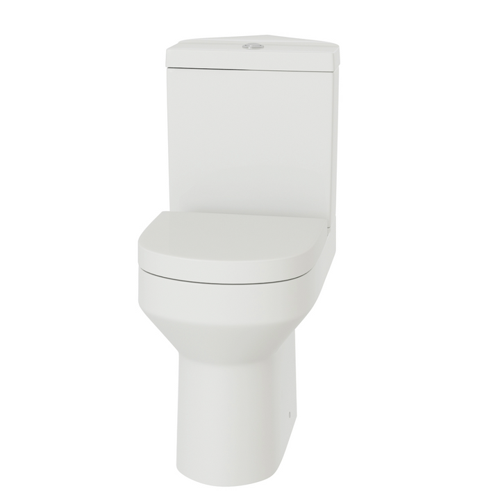 Close Coupled Rimless Corner Toilet With Soft Close Seat - By Voda Design