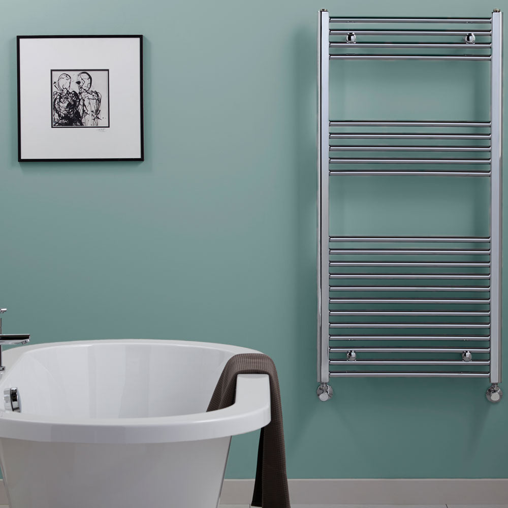 Straight 600 x 1500mm Chrome Ladder Rail