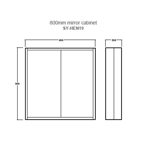 Synergy Henbury 800mm Mirror Cabinet - Grey