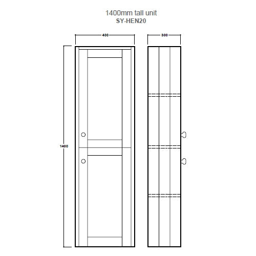 Synergy Henbury 400mm Tall Wall Unit - Grey