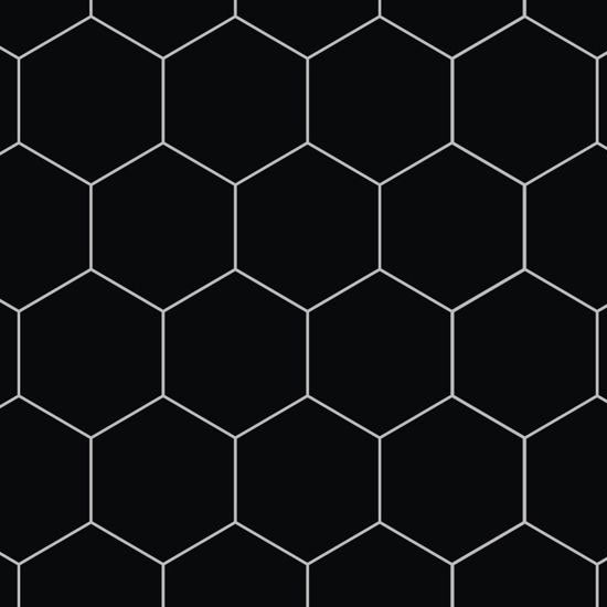 Fibo Urban - 2.4m x 0.6m Wall Panel - Black Silk (Hexagonal) - Single