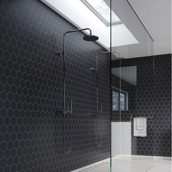Fibo Urban - 2.4m x 0.6m Wall Panel - Black Silk (Hexagonal) - Pack Of 2