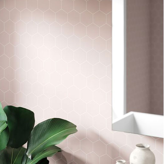 Fibo Urban - 2.4m x 0.6m Wall Panel - Dusky Pink (Hexagonal) - Single