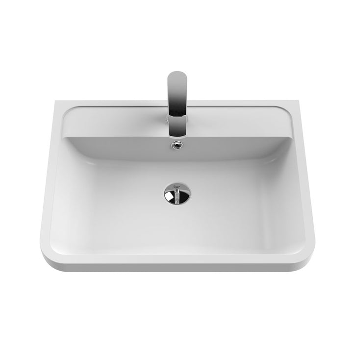 600mm W/H 2-Drawer Unit & Polymarble Basin - Satin Green (ISLA008)