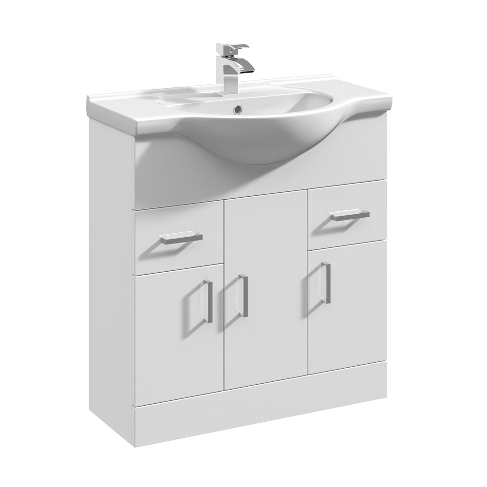 750mm 3 Door Floor Standing With Basin - Oslo By Voda Design