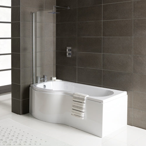 1500mm P-Shaped Shower Bath Right Hand - Zane P by Voda Design