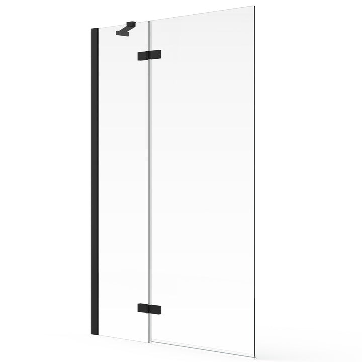 Aqualux 6mm 2 Panel Hinged Bath Screen 1500x1000 Black