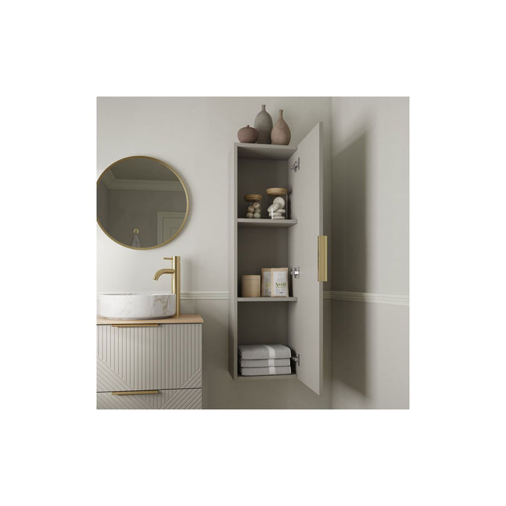 Lines 810mm Floor Standing 2 Drawer Basin Unit & Maple Oak Effect Worktop - Matt Oat