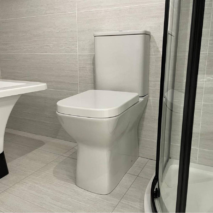 Aura Comfort Height Rimless Close Coupled Toilet & Soft Close Seat