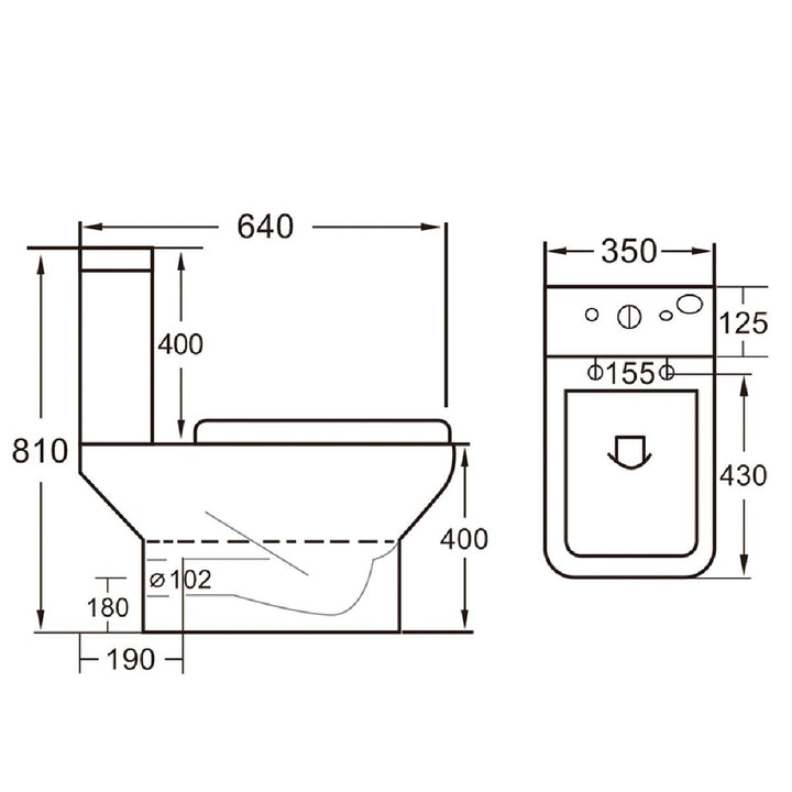 Aura Easy Plumb Close Coupled Toilet Cyclone Flush & Soft Close Seat