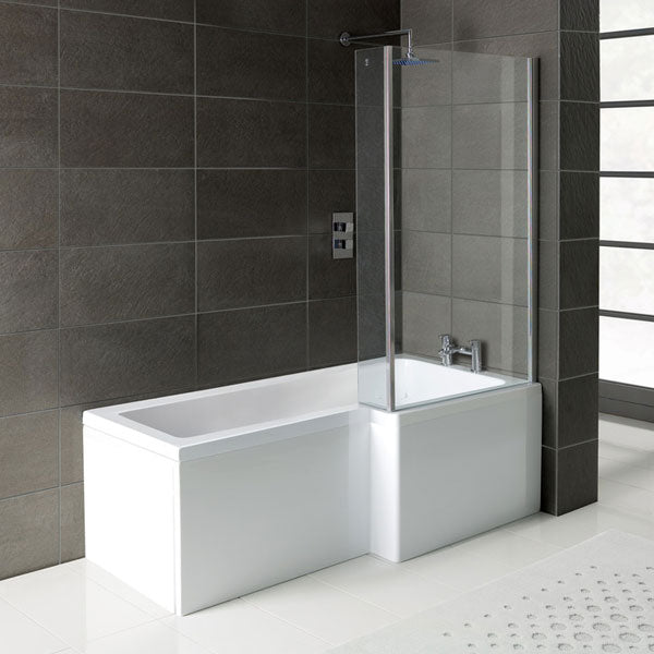 L-Shape 1700x700-850x410mm 0TH Shower Bath  Panel & Screen (RH)