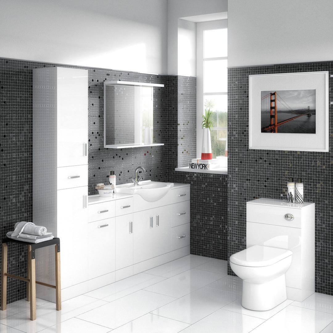 600mm White WC Unit - Oslo By Voda Design