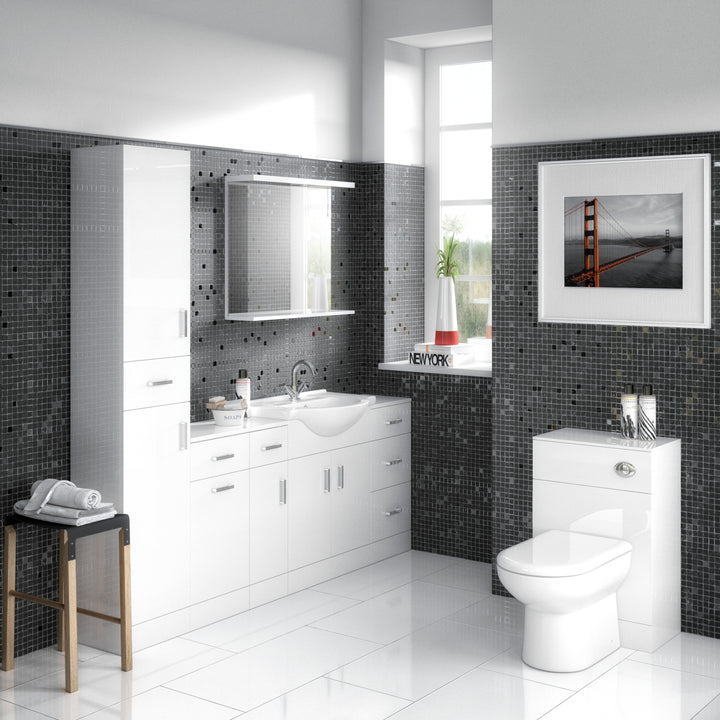 600mm White WC Unit - Oslo By Voda Design