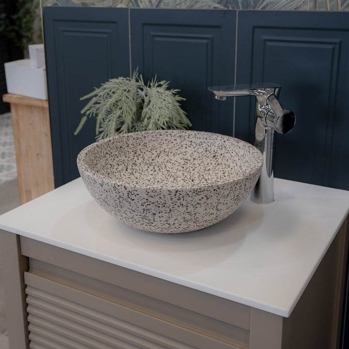 Terazzo Stone Mix Wash Basin - 35x35x13cm - Grey