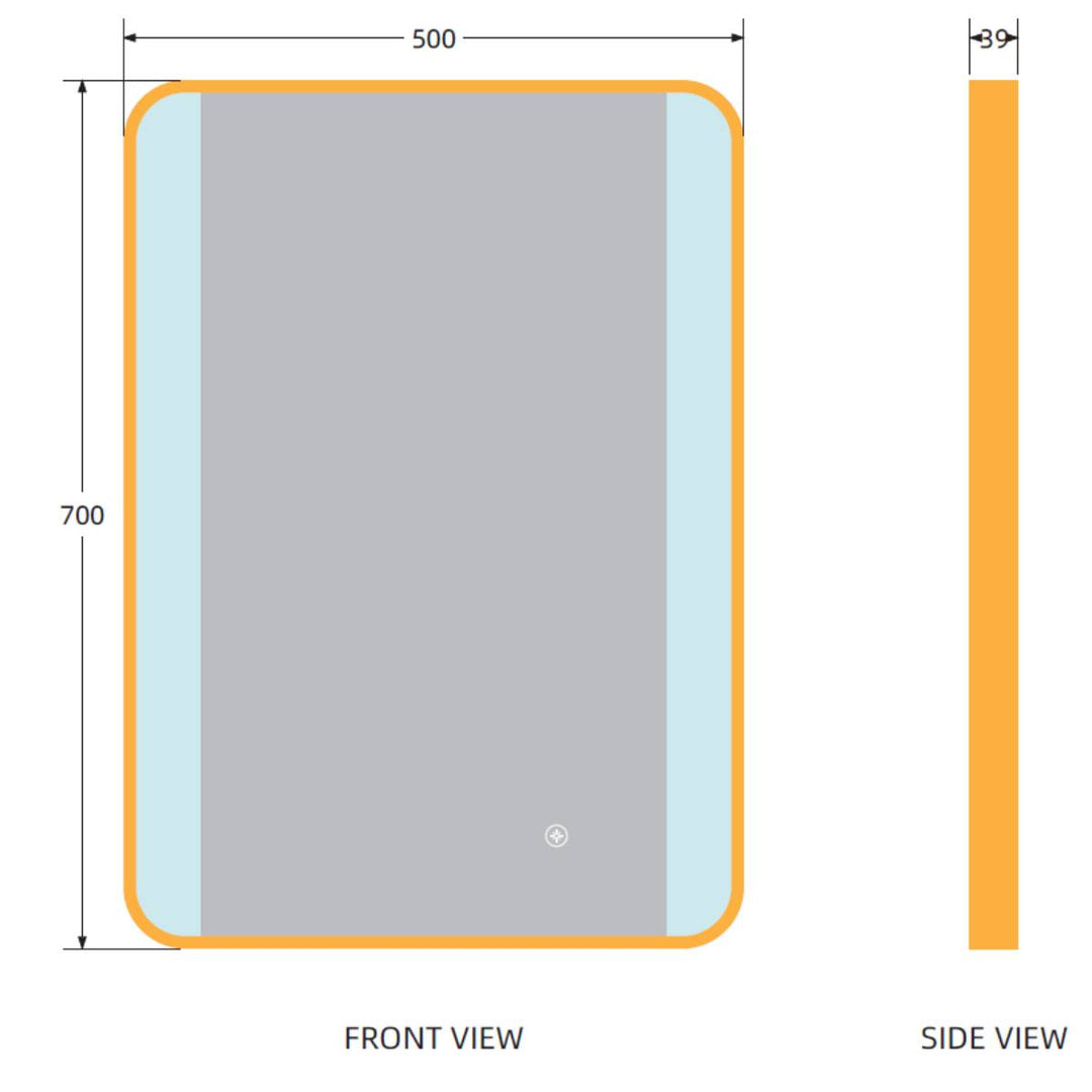 Brushed Brass 700mm x 500mm Backlit Mirror with Colour Change