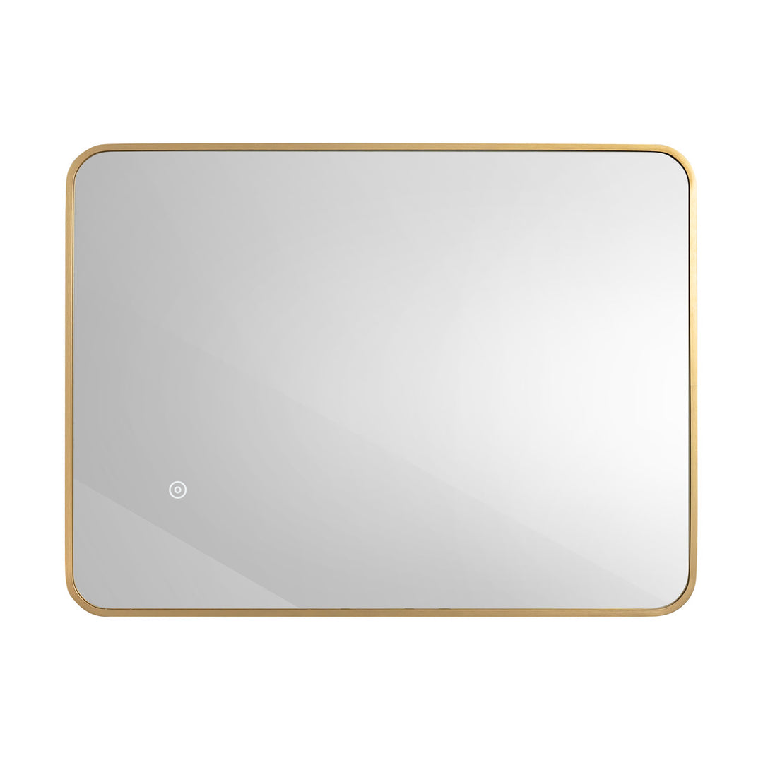 Brushed Brass 800mm x 600mm Backlit Mirror with Colour Change