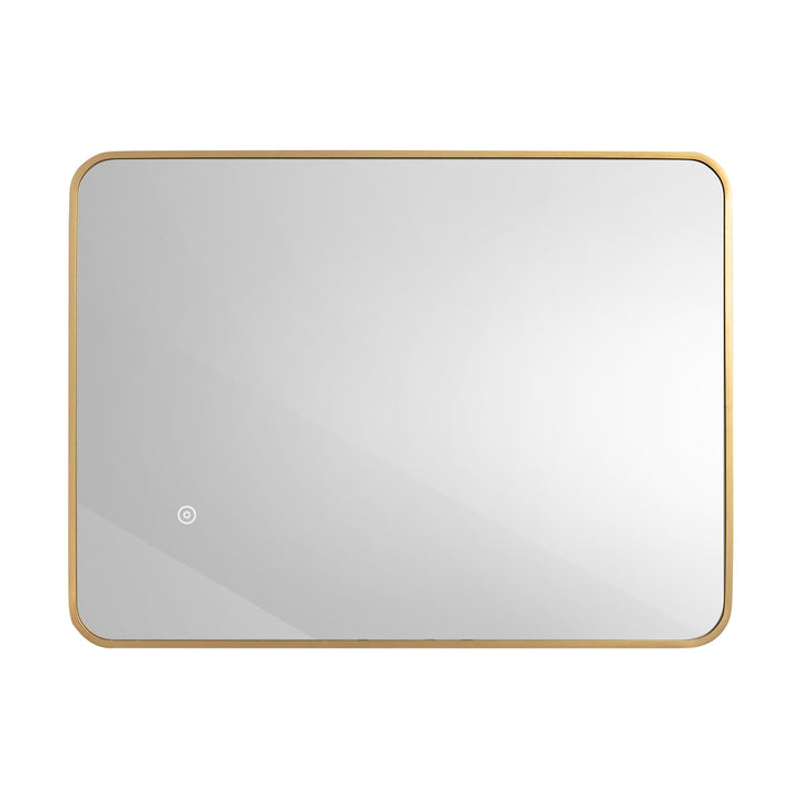 Brushed Brass 800mm x 600mm Backlit Mirror with Colour Change