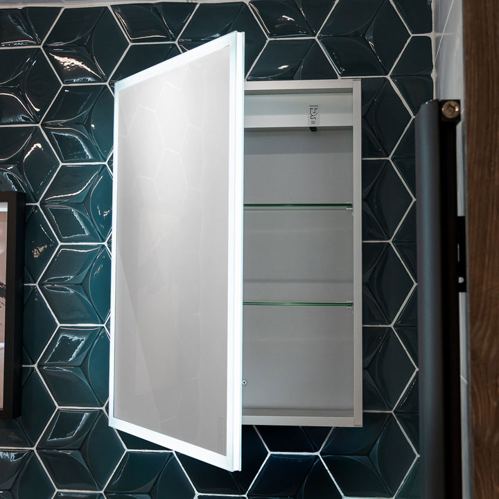 LED Mirror Cabinet 700 x 500mm Single Door Demister and Shaver