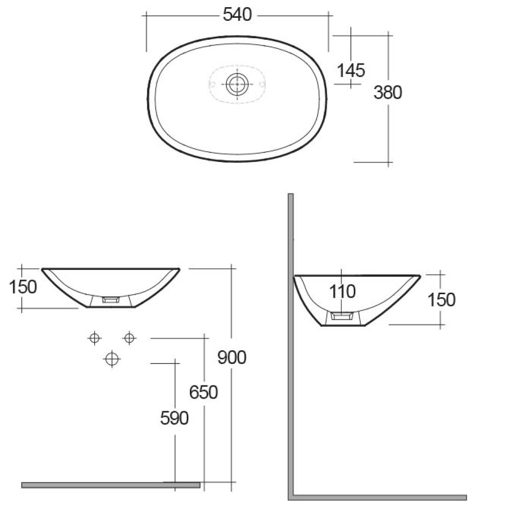 RAK Morning 54cm Sit on Bowl