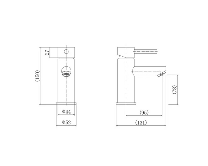 P3 Chrome Mono Basin Mixer - By Voda Design
