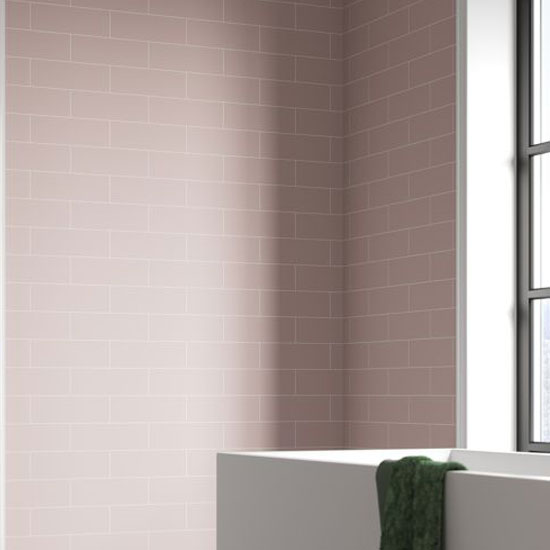 Fibo Urban - 2.4m x 0.6m Wall Panel - Dusky Pink (Metro Brick) - Single