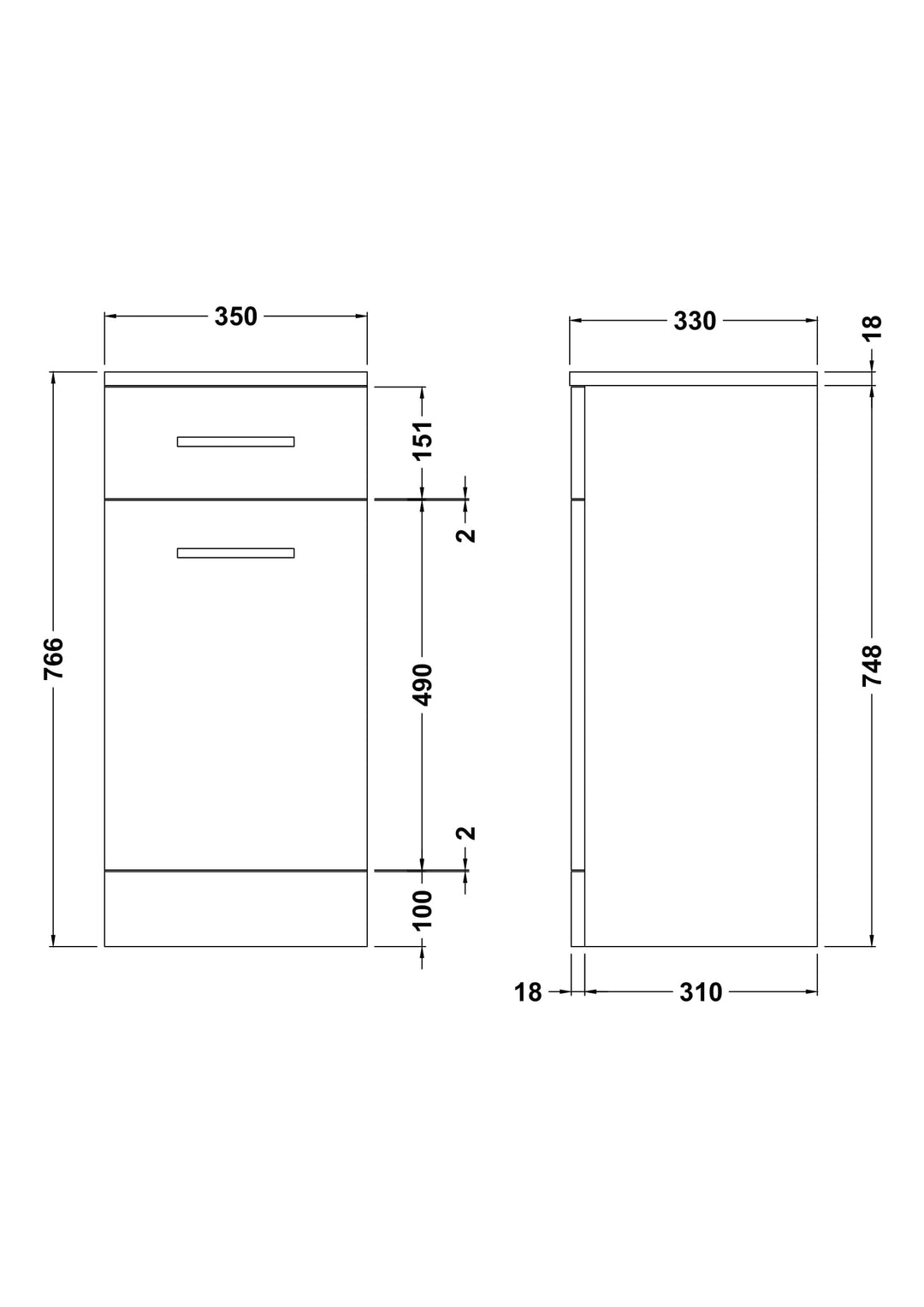 Floor Standing Laundry Basket 350mm - Oslo By Voda Design