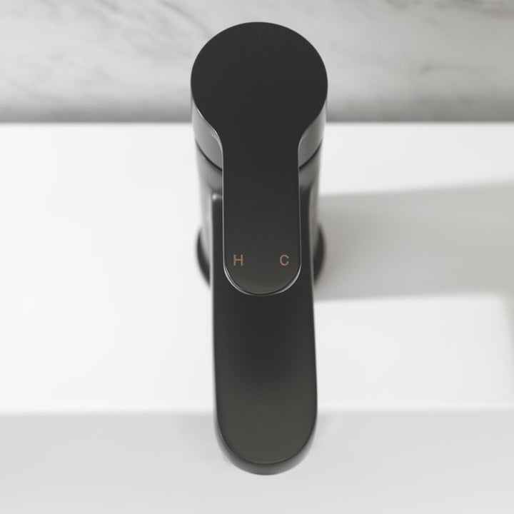 Mini Mono Basin Mixer With Lollipop Handle (Black)