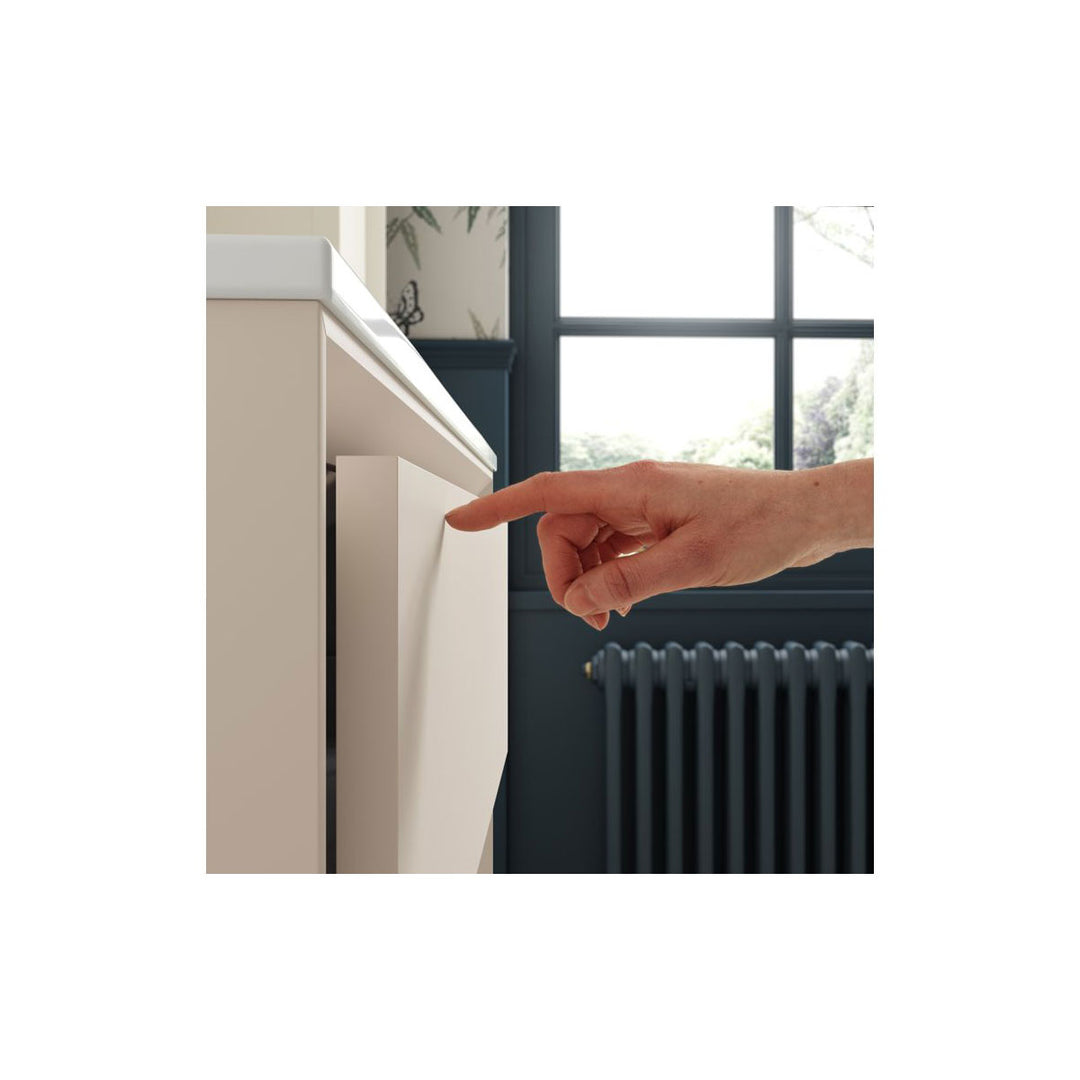 Ember 810mm Wall Hung 2 Drawer Basin Unit & Top - Matt Cotton