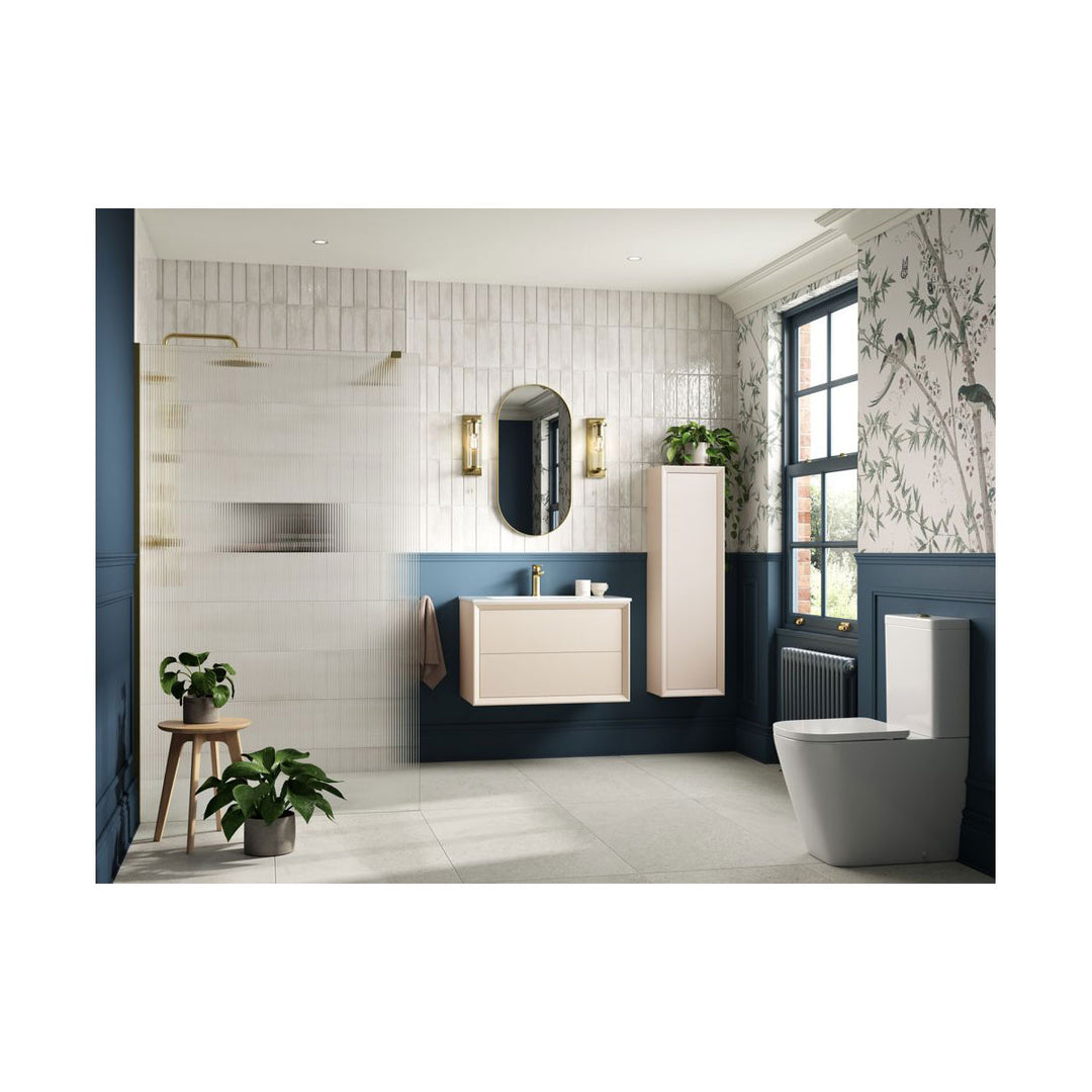 Ember 810mm Wall Hung 2 Drawer Basin Unit & Top - Matt Cotton