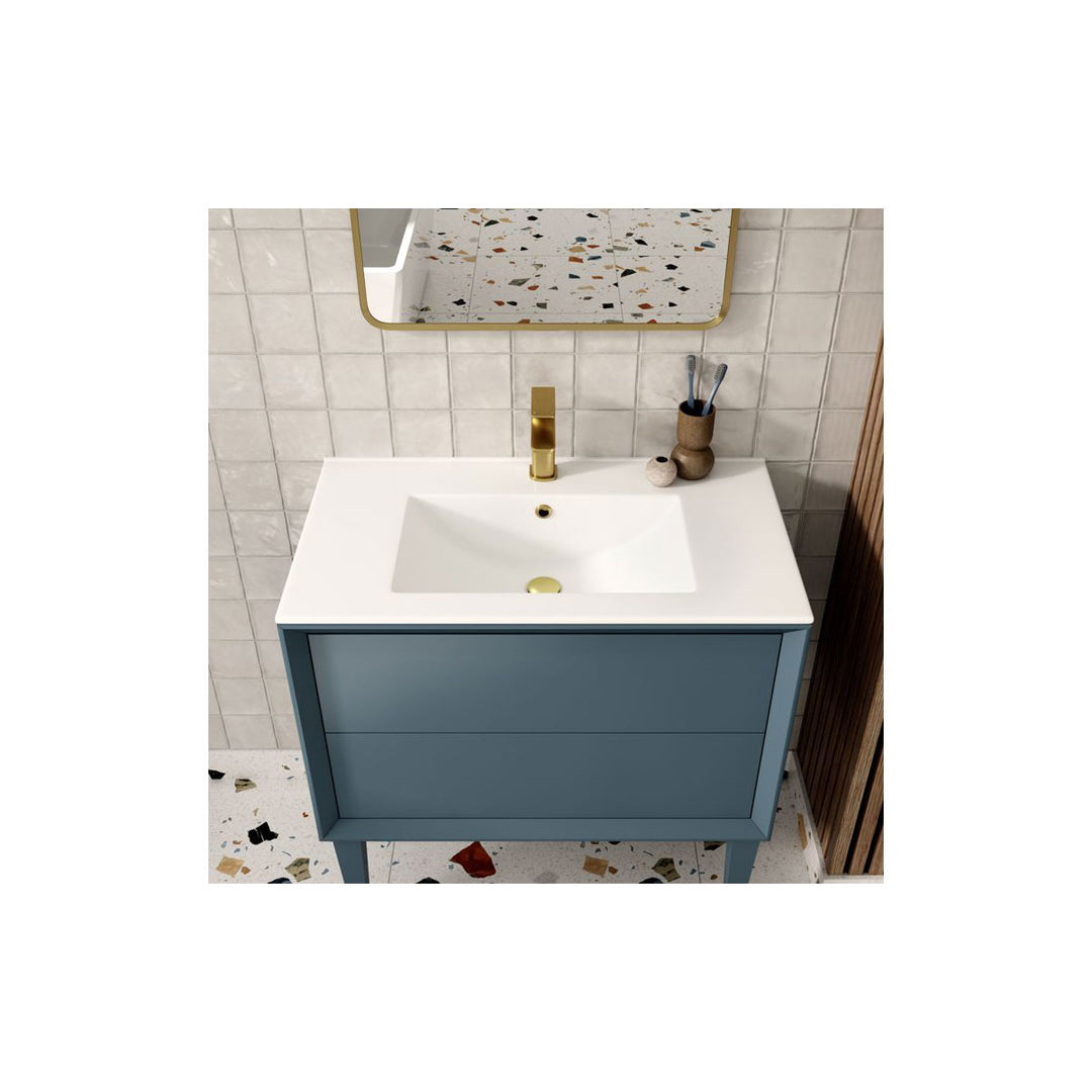 Ember 503mm Floor Standing WC Unit - Matt Storm Blue