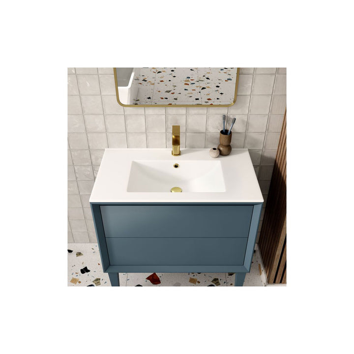 Ember 503mm Floor Standing WC Unit - Matt Storm Blue