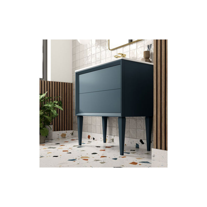 Ember 503mm Floor Standing WC Unit - Matt Storm Blue