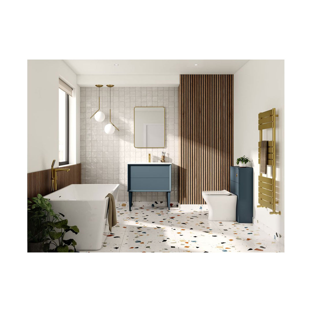 Ember 503mm Floor Standing WC Unit - Matt Storm Blue