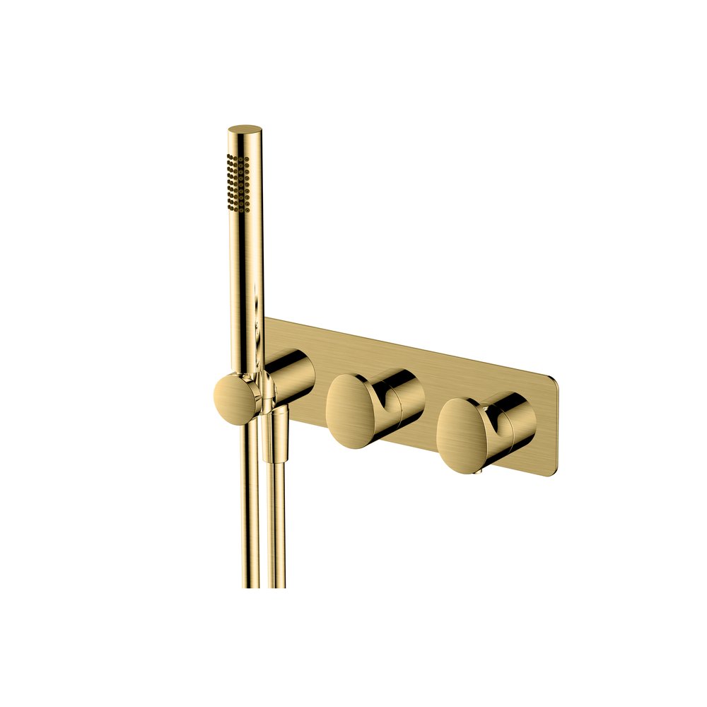Rak Dual Outlet Thermo Shower Kit Gold