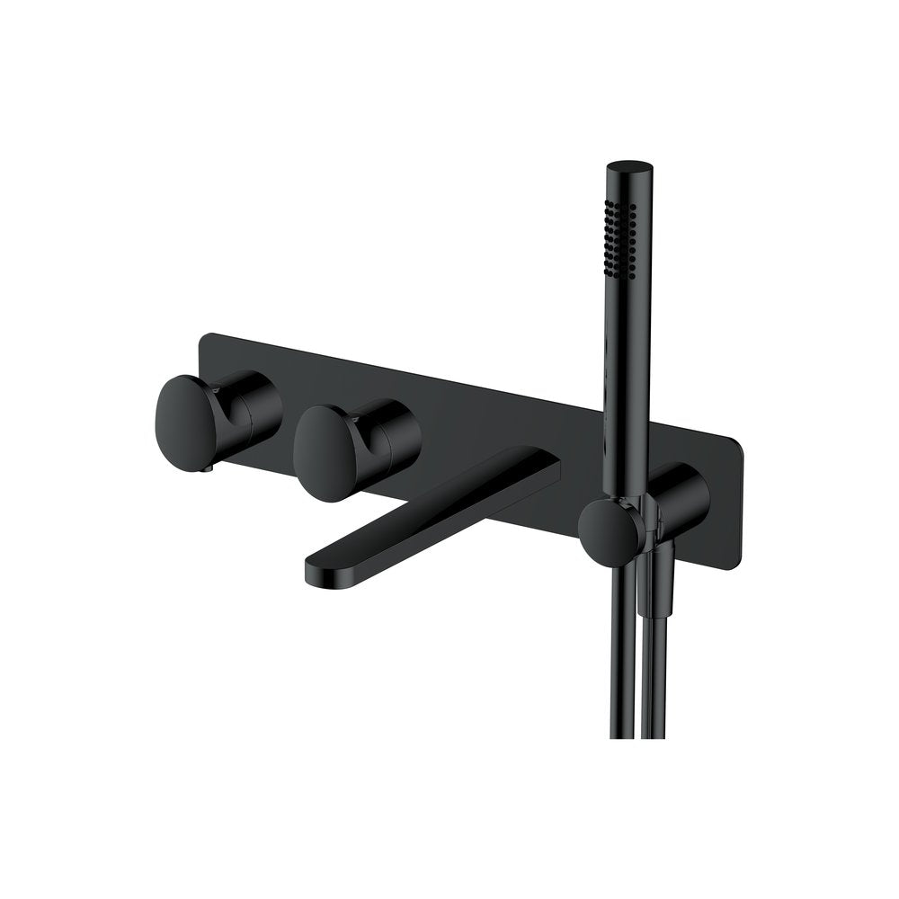 Rak Dual Outlet Thermo Shw Kit & Spout Blk