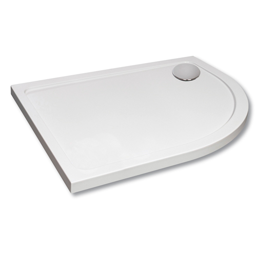 Hydro45 1000 x 800mm White Offset Quad Left Hand Tray