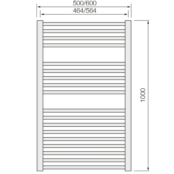 Warmbase LoCo Premier Curved 500 x 1000mm Chrome Ladder Rail
