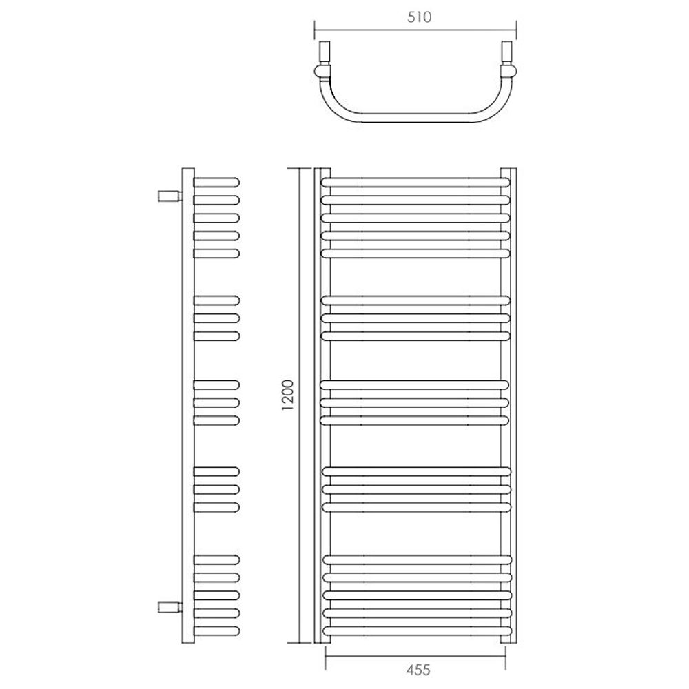 Rapsodi Towel Rail 500x1200mm Chrome