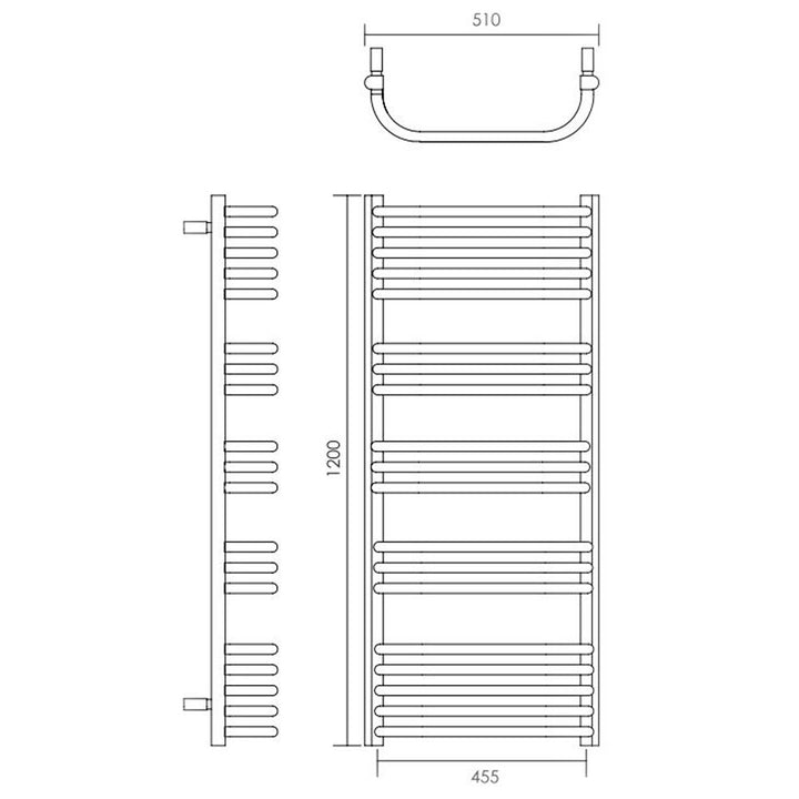 Rapsodi Towel Rail 500x1200mm Chrome