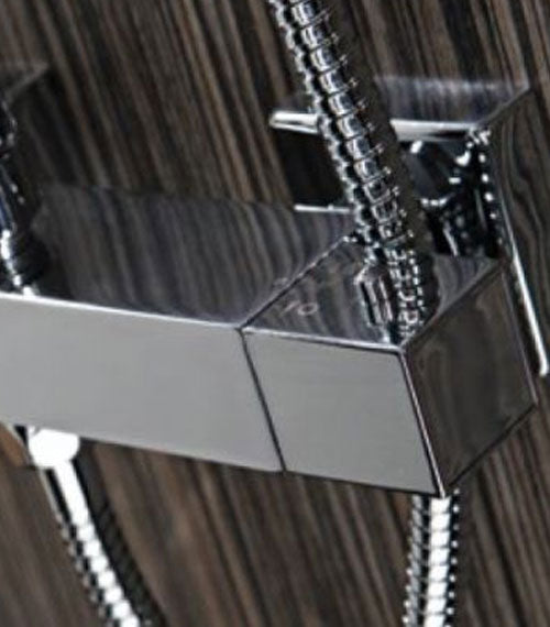 Square Exposed Thermostatic Shower Valve Including Handset & Hose
